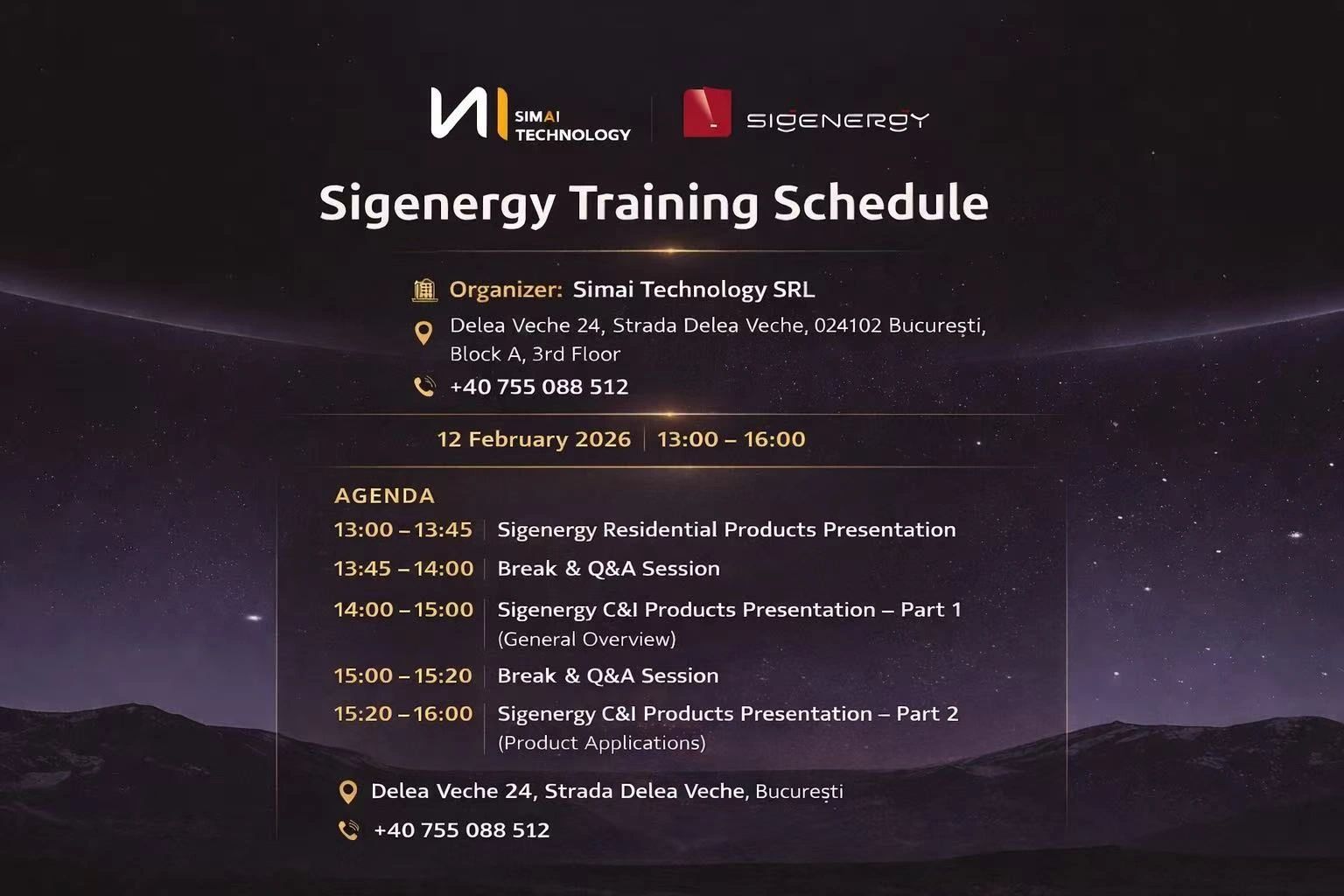 SIMAI Technology Hosts Sigenergy Training in Bucharest